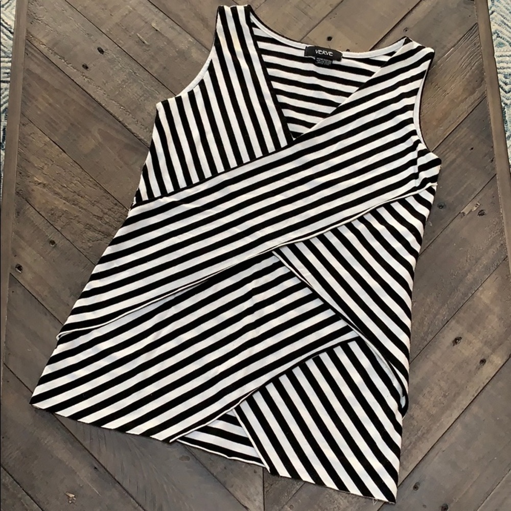 criss cross striped sleeveless top